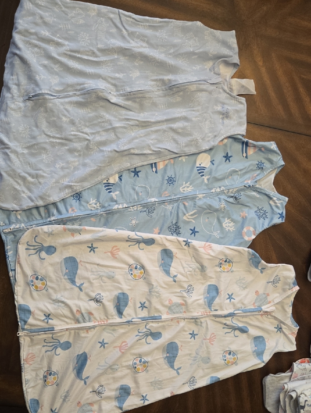 Kids Blue Ocean-Themed Sleeveless Pajama Sleep Sack